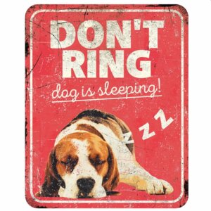 Metallskylt Don't Ring Dog is Sleeping
