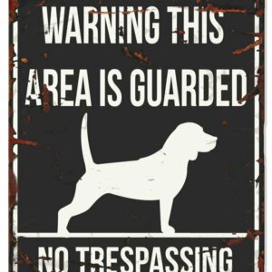 Metallskylt ''Warning'' Beagle Svart L