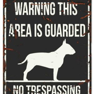 Metallskylt ''Warning'' Bullterrier Svart L