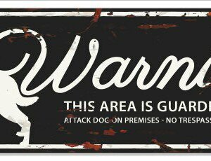 Metallskylt ''Warning'' Rottweiler Svart M
