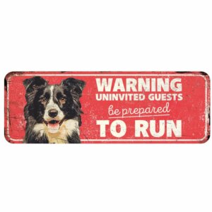 Metallskylt Uninvited Guests Run