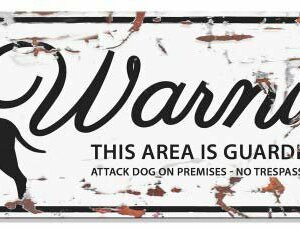 Metallskylt ''Warning'' Bullterrier Vit M