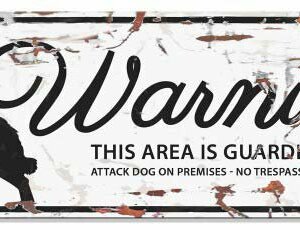 Metallskylt ''Warning'' Collie Vit M