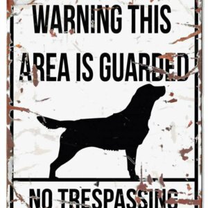 Metallskylt ''Warning'' Retriever Vit L