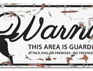 Metallskylt ''Warning'' Retriever Vit M