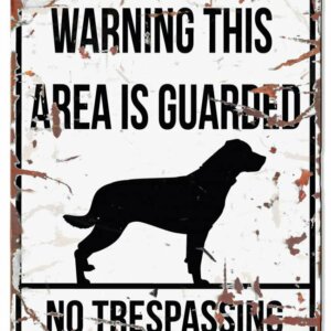 Metallskylt ''Warning'' Rottweiler Vit L
