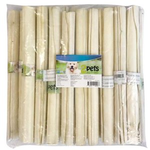 2Pets Tuggrulle Vit 30cm/30mm 20-p