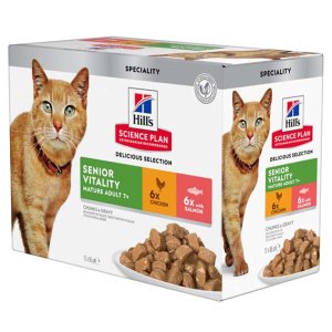 Hill´s F. Mature Senior Vit. Chi & Salmon 12x85g