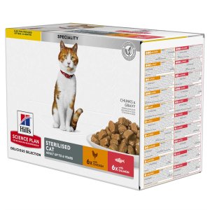 Hill´s F Adult Sterilised Salmon & Chicken 12x85g